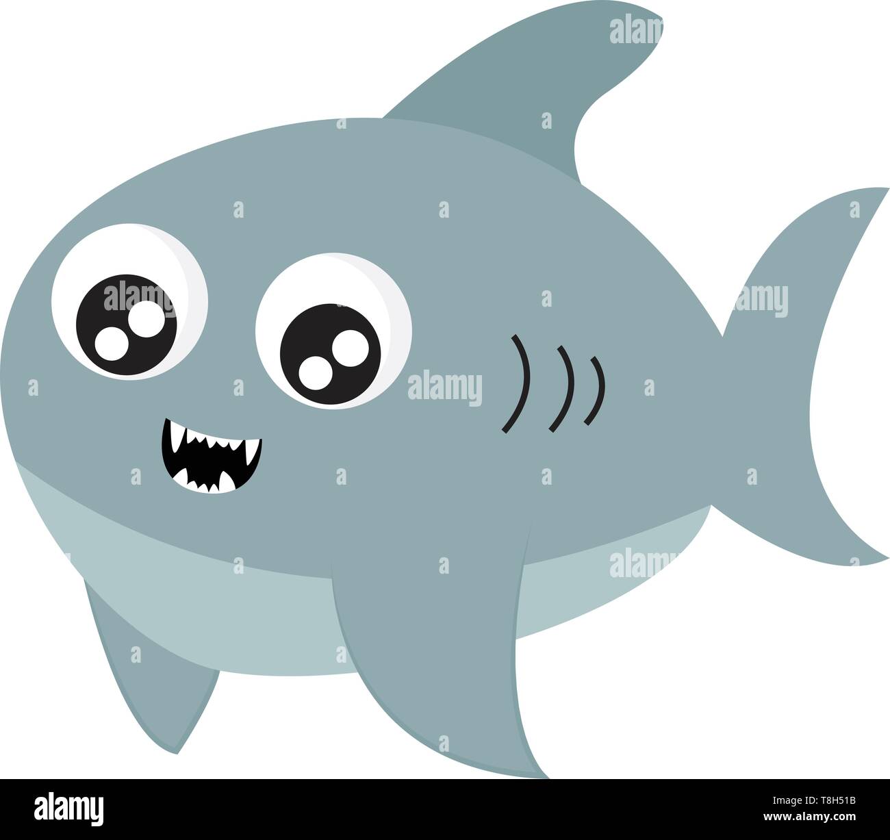 Un Petit Mignon Bebe Requin Avec Des Dents Tres Tranchantes Montrant Out Scenario Dessin En Couleur Ou D Illustration Image Vectorielle Stock Alamy