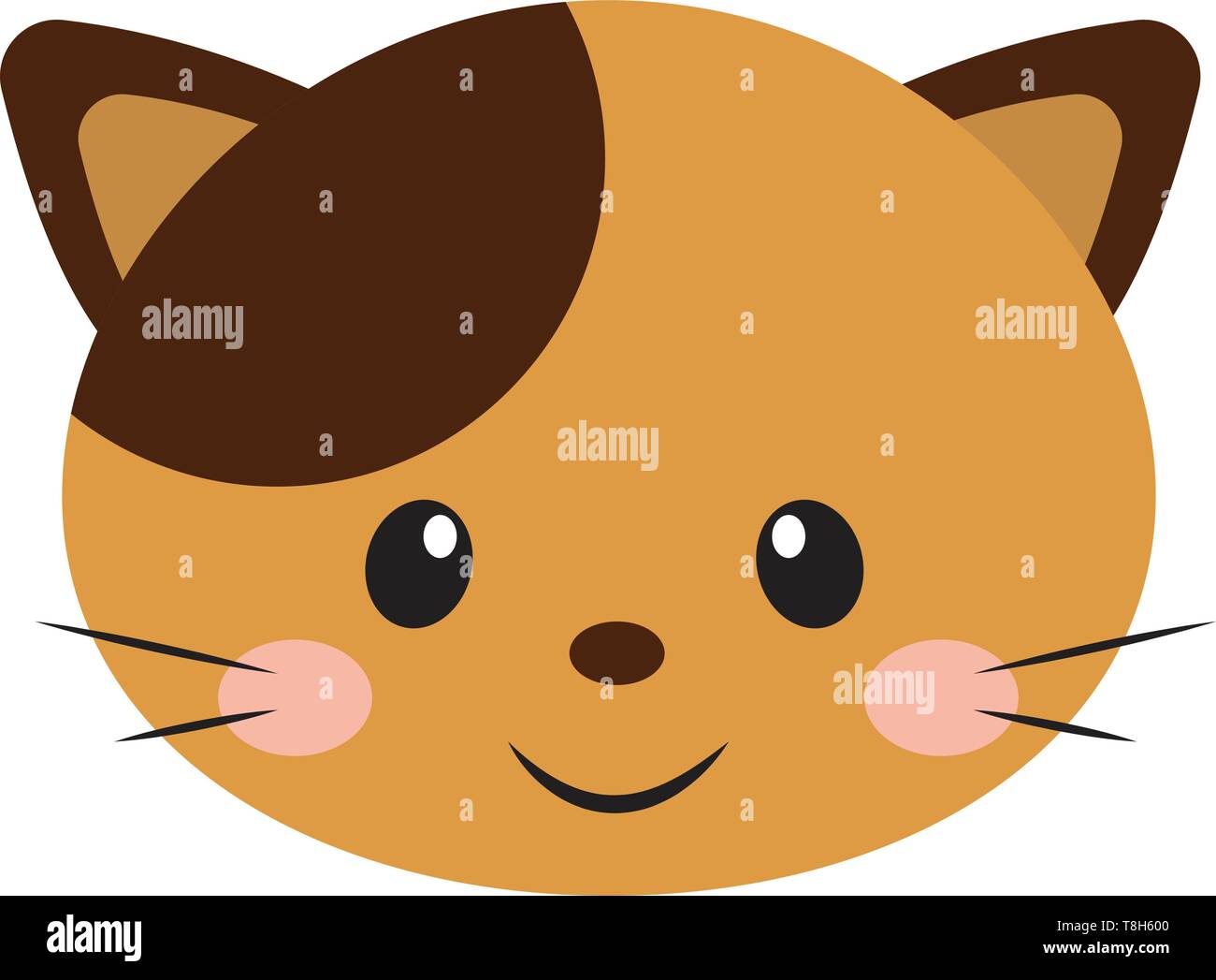 Un Petit Brun Chat Qui Est Tres Mignon Avec Un Sourire Heureux Scenario Dessin En Couleur Ou D Illustration Image Vectorielle Stock Alamy