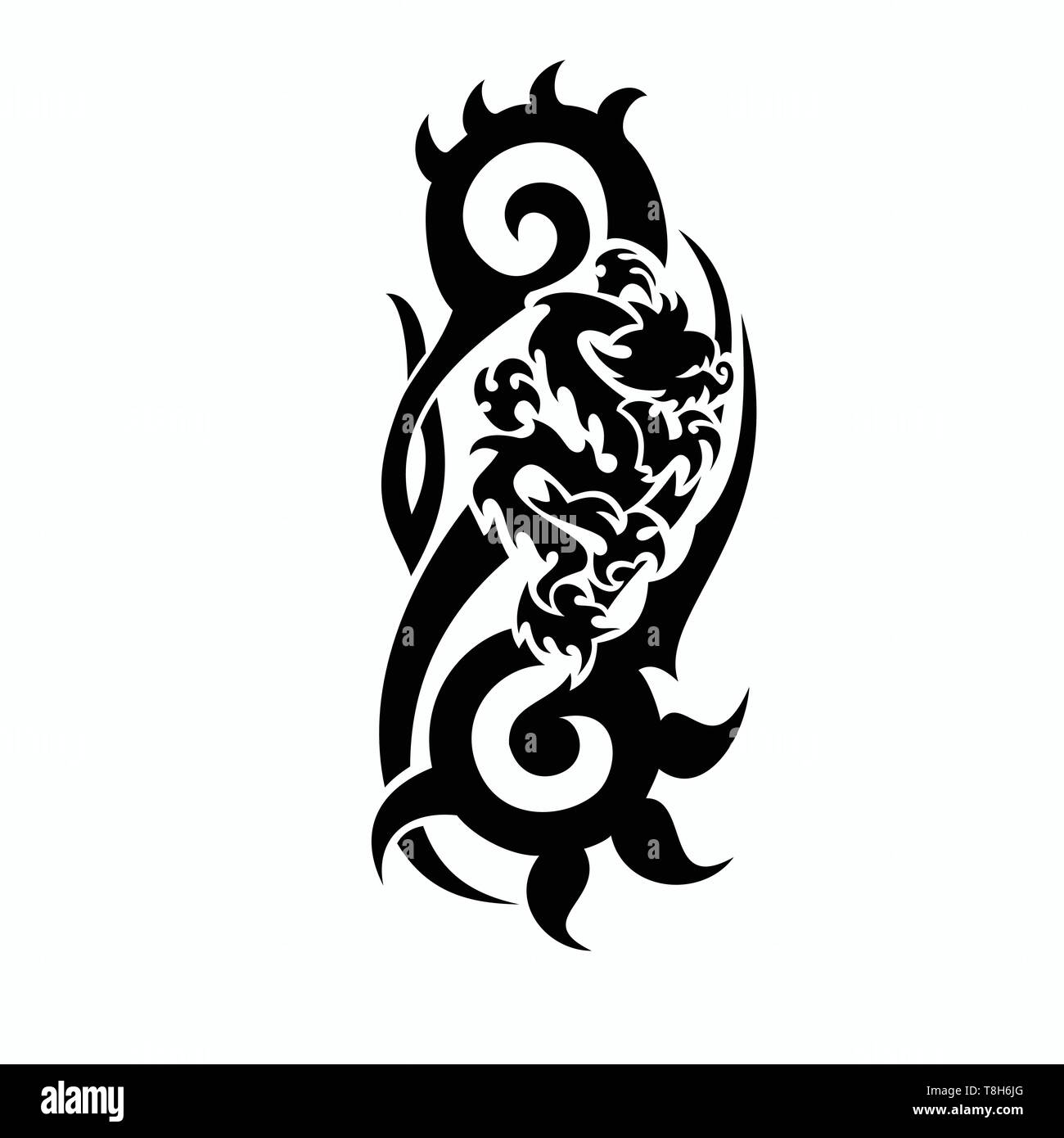 Les vecteurs pour motifs de tatouage de dragon, t-shirt designs, logos, symboles, facile à appliquer. Illustration de Vecteur