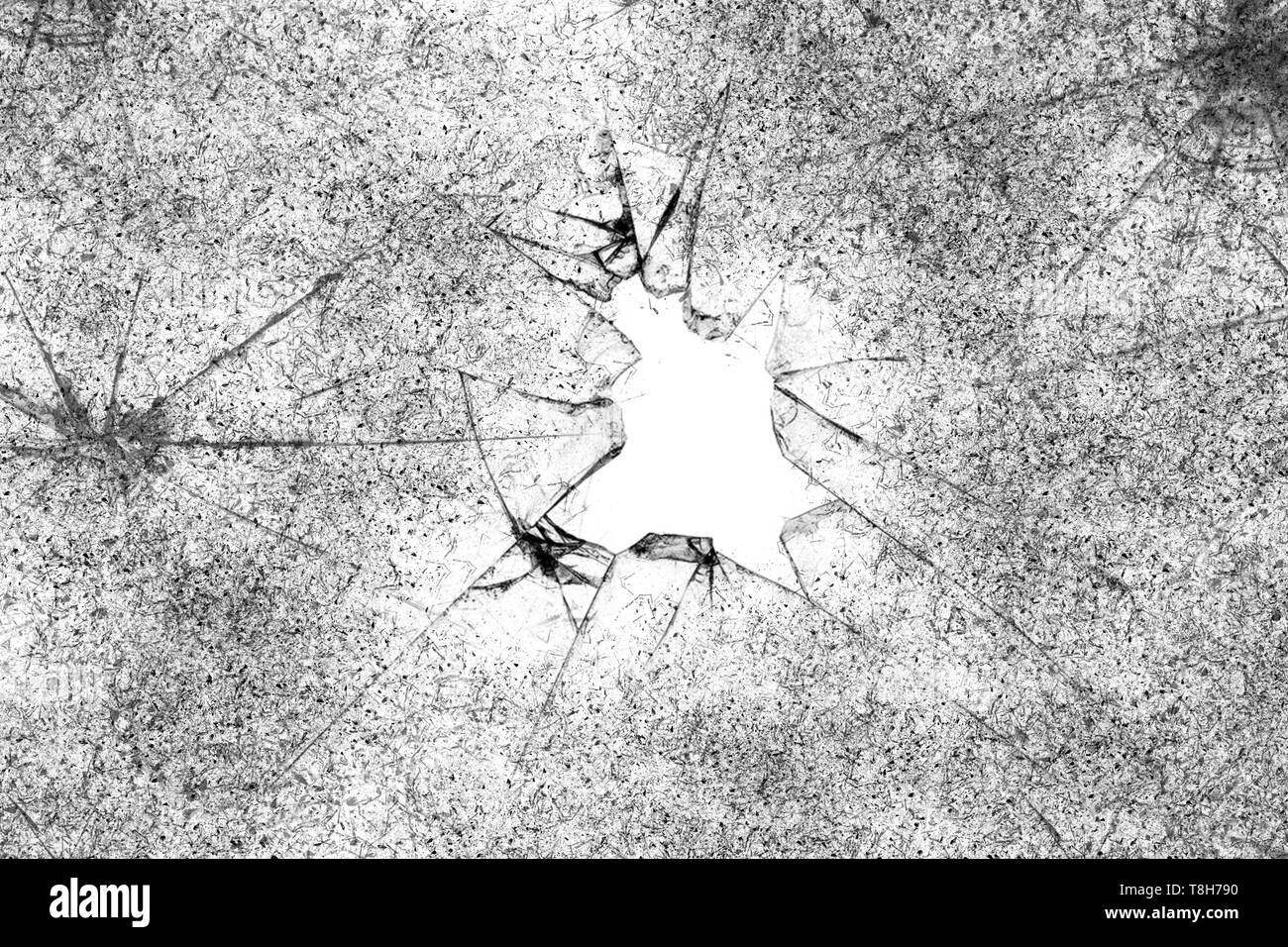 La texture du verre brisé. Effet de verre craquelé réaliste, élément concept Banque D'Images