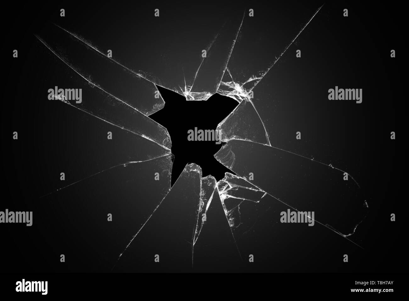 La texture du verre brisé. Effet de verre craquelé réaliste, élément concept Banque D'Images