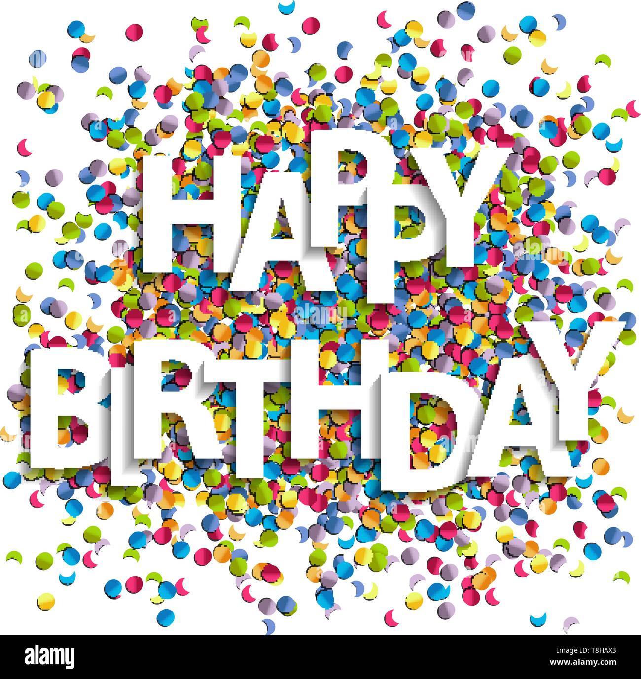 Joyeux anniversaire de confettis background vector Illustration de Vecteur