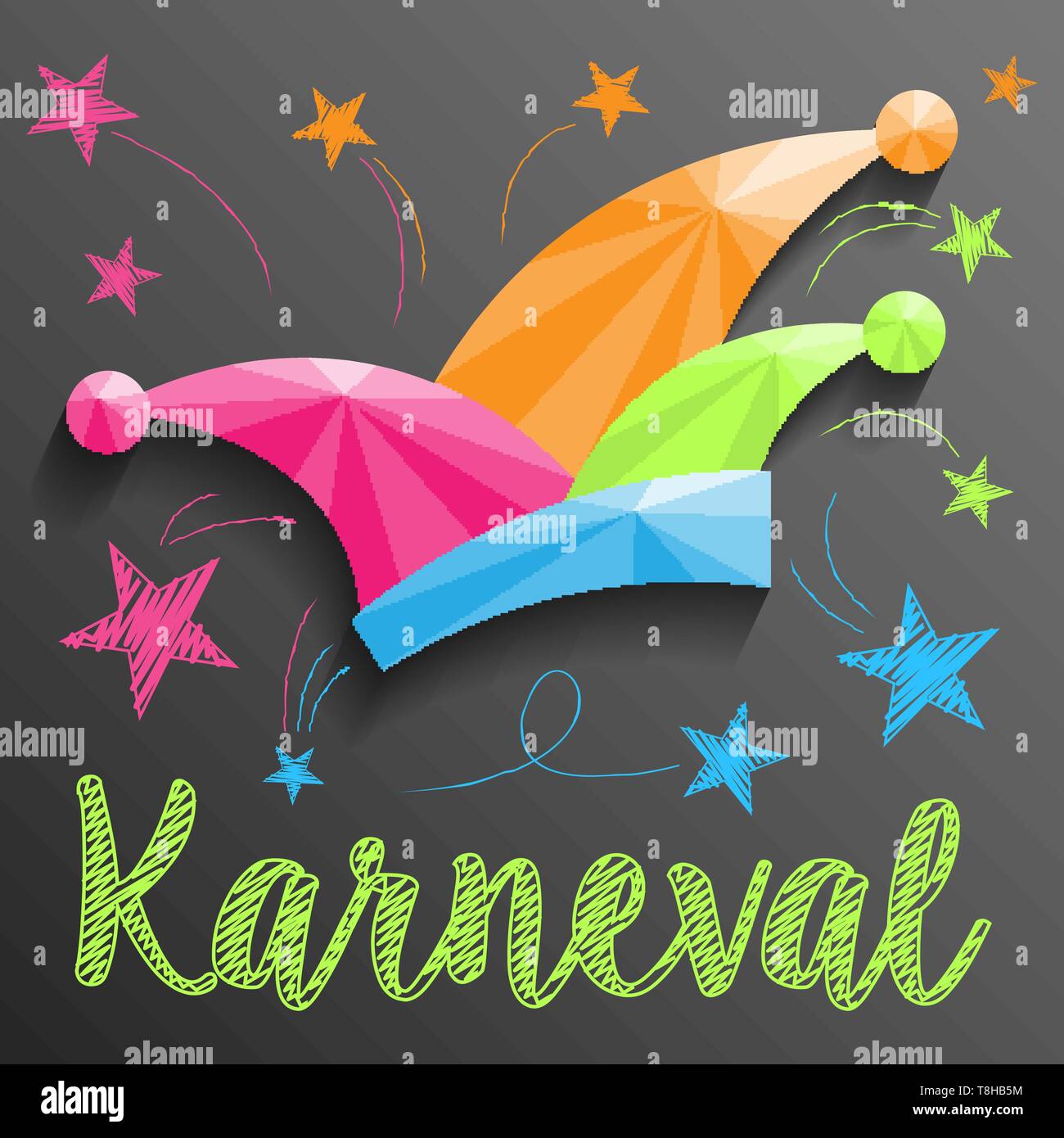 Carnival jester hat vecteur (allemand) Illustration de Vecteur