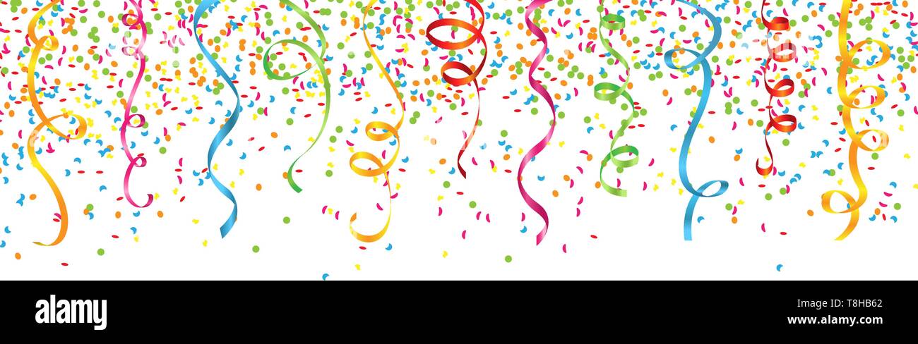 Confettis et Serpentins Illustration de Vecteur