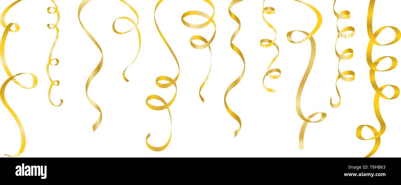 Banderolles gold set Illustration de Vecteur