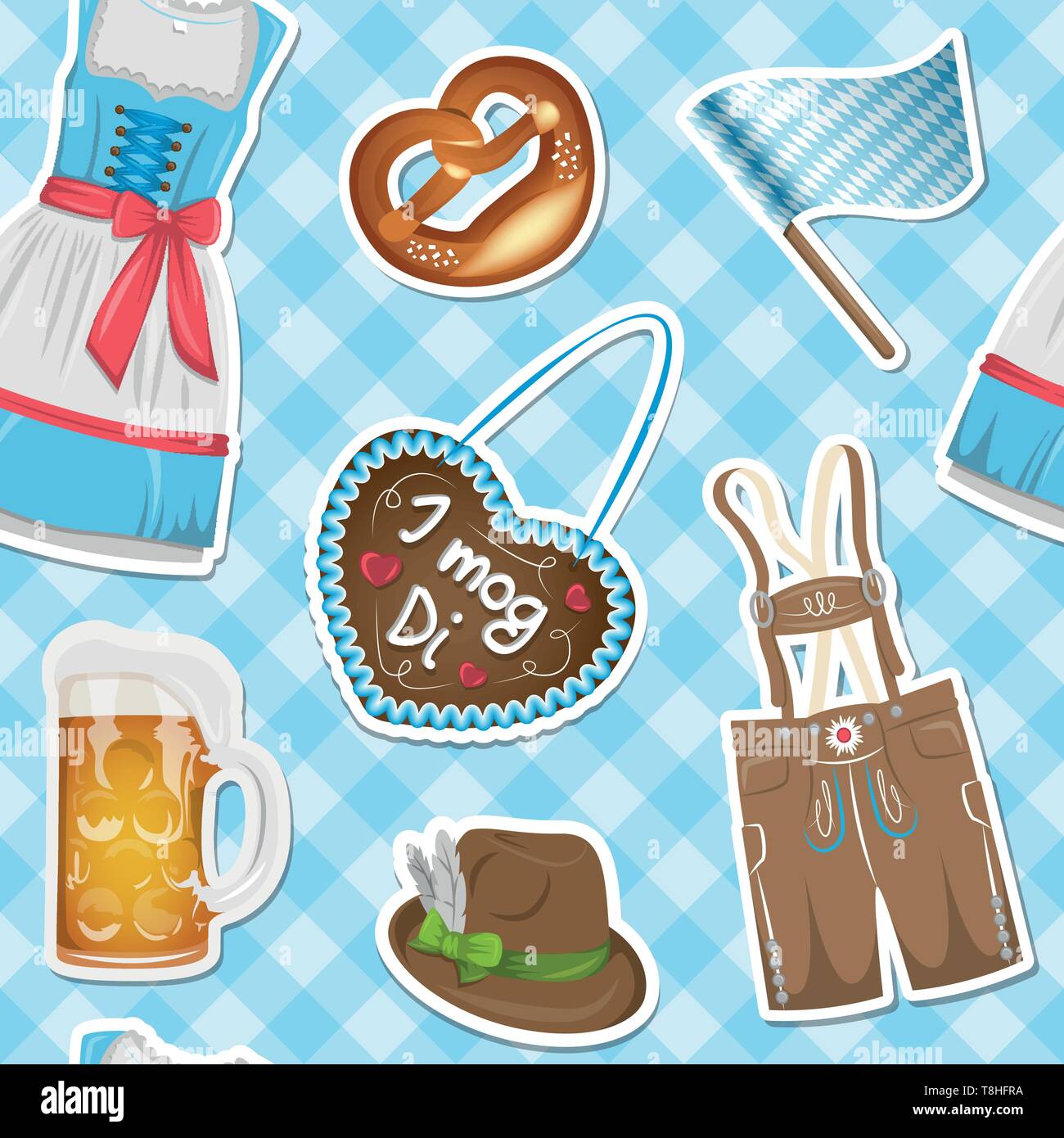 Oktoberfest transparente motif de fond Illustration de Vecteur