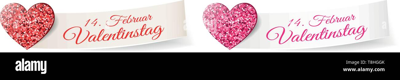 Valentines Day glitter heart Illustration de Vecteur