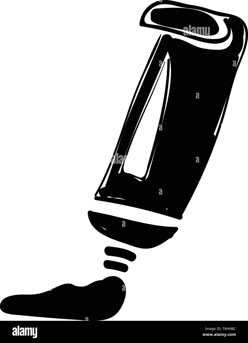 Une illustration de la silhouette d'un tube de peinture peinture éjacule, Scénario, dessin en couleur ou d'illustration. Illustration de Vecteur