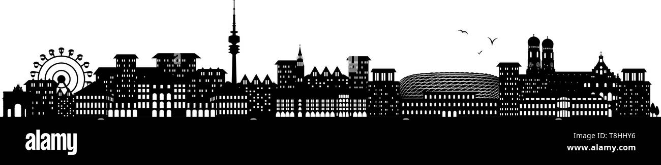 Black horizon Munich Illustration de Vecteur