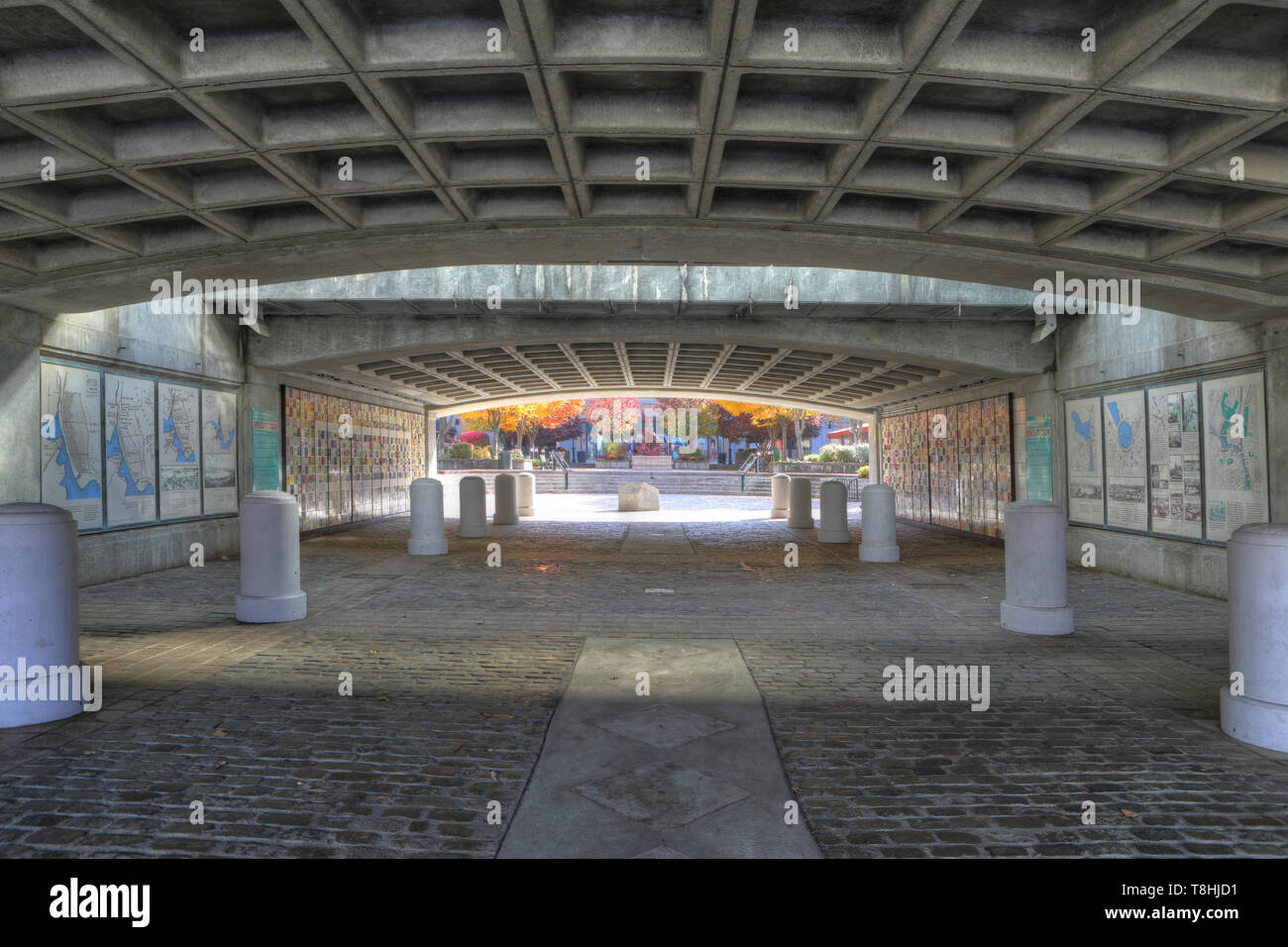 Le centre-ville de Providence avec des illustrations de tunnel Banque D'Images