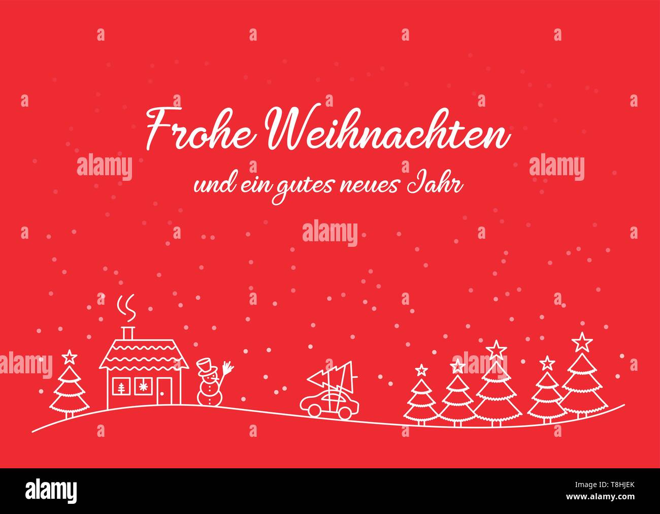 Modèle de carte de Noël rouge Illustration de Vecteur