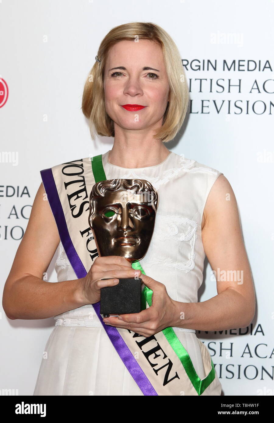 London, UK . Lucy Worsley chez Virgin Media BAFTA Television Awards 2019 - Salle de presse au Royal Festival Hall, Londres, le 12 mai 2019 . Ref : CMT73 -J4881-130519 Keith Mayhew/Monument des médias. . Credit : CMT MEDIA/Alamy Live News Banque D'Images