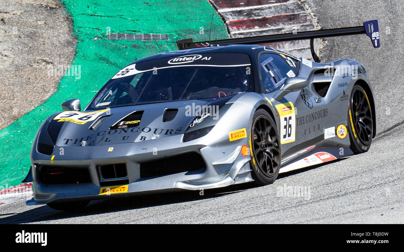 11 mai 2019 Monterey CA, U.S.A. #  36 Neil Gehani de Autosports Continental il en tire-bouchon lors de la Ferrari Challenge Race 1 P/P- suis à Weathertech Raceway Laguna Seca Monterey CA Thurman James/CSM Banque D'Images