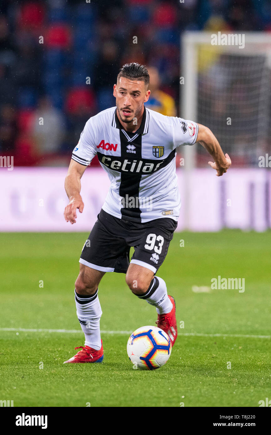 Bologne, Italie. 13 mai, 2019. Mattia Sprocati (Parme) au cours de l'Italien 'Serie' un match entre Bologne 4-1 Parma à Renato Dall'Ara Stadium le 13 mai 2019 à Bologne, en Italie. Credit : AFLO Co.,Ltd/Alamy Live News Banque D'Images