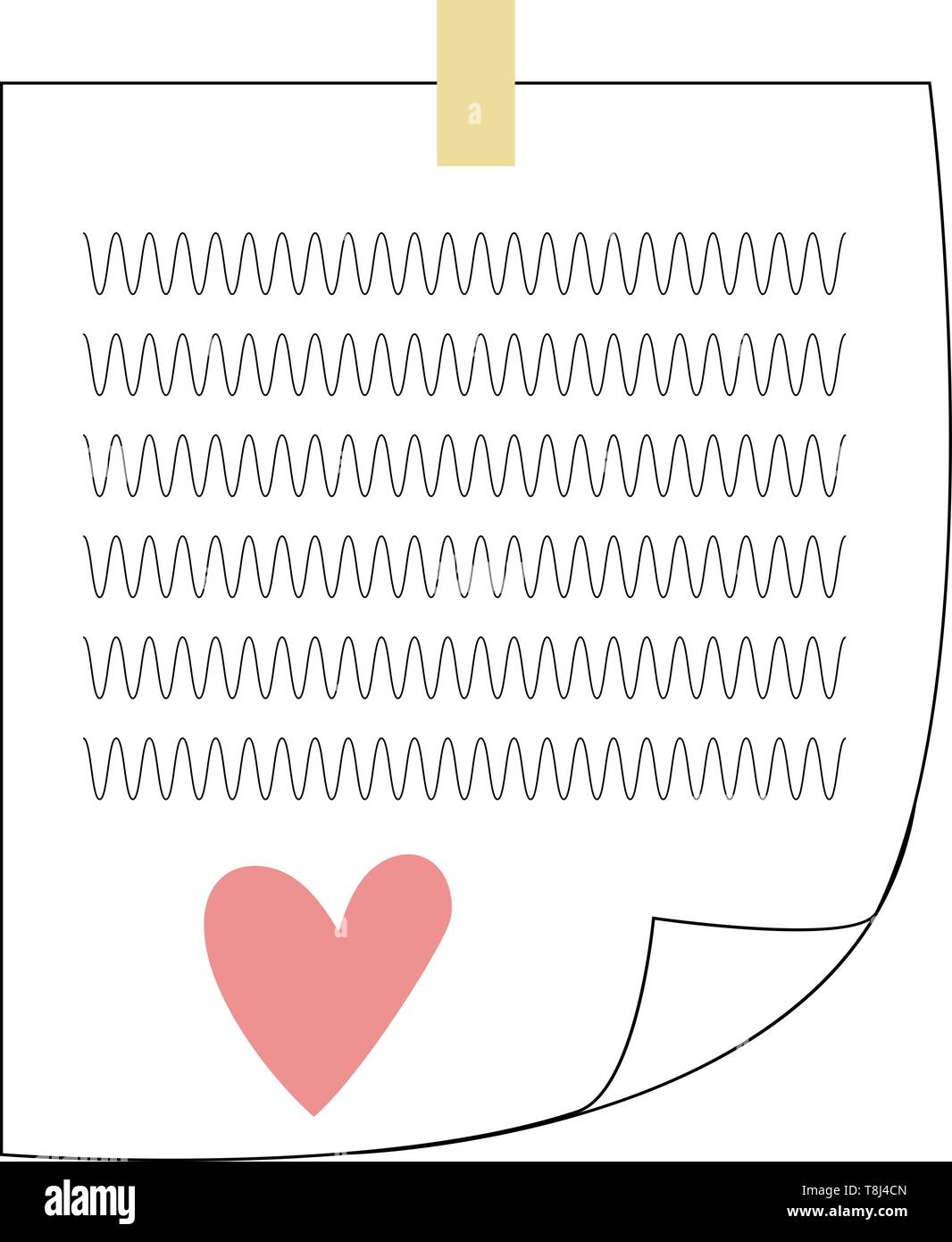 A cute love note d'un médecin avec un symbole de cœur à la fin , Scénario, dessin en couleur ou d'illustration. Illustration de Vecteur