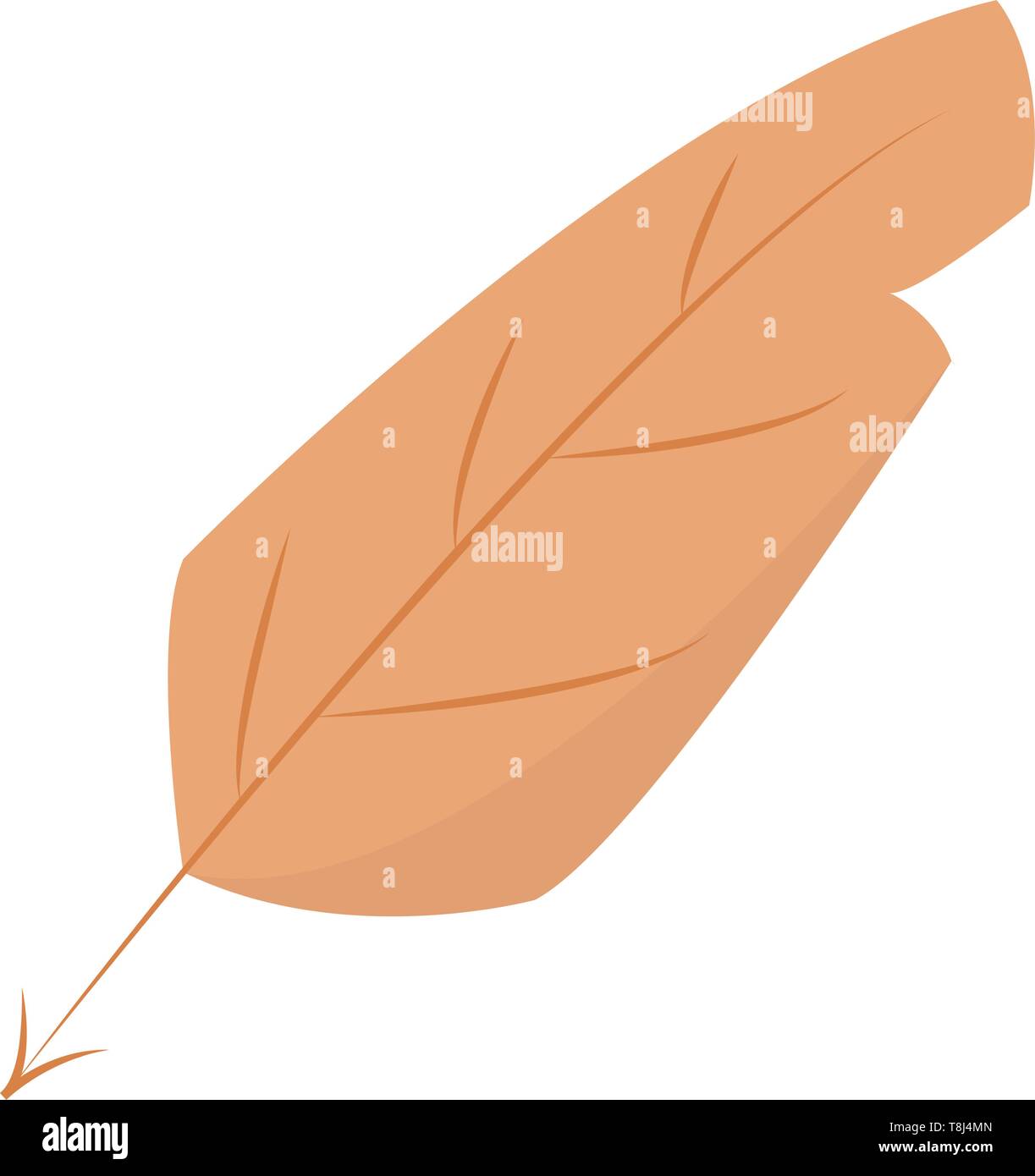 Une grande plume jaune qui est très doux et mignon , Scénario, dessin en couleur ou d'illustration. Illustration de Vecteur