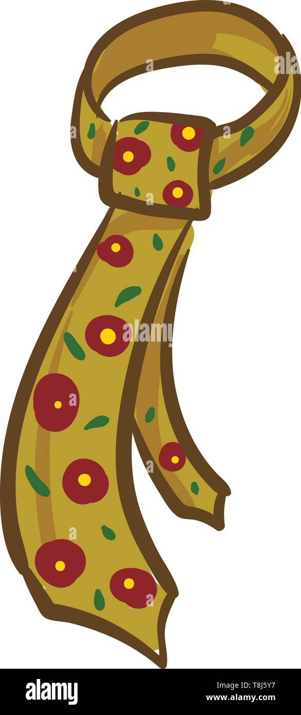 Une longue cravate ornée d'un imprimé floral sur tout et des conceptions accrocheur est parfait pour l'affaire des hommes et les jours spéciaux, Scénario, dessin en couleur ou d'illus Illustration de Vecteur