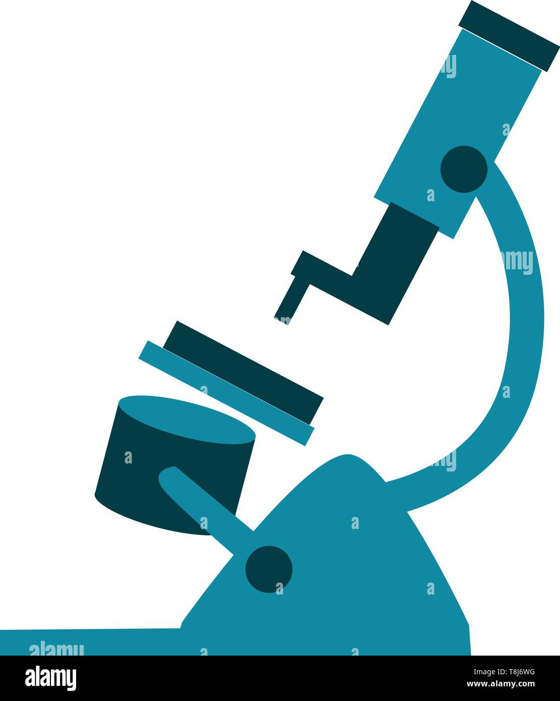 Un instrument optique grossissant pour échantillons minéraux ou de cellules animales ou végétales, plusieurs centaines de fois utilisées dans les laboratoires, Scénario, dessin en couleur ou de mauvais Illustration de Vecteur