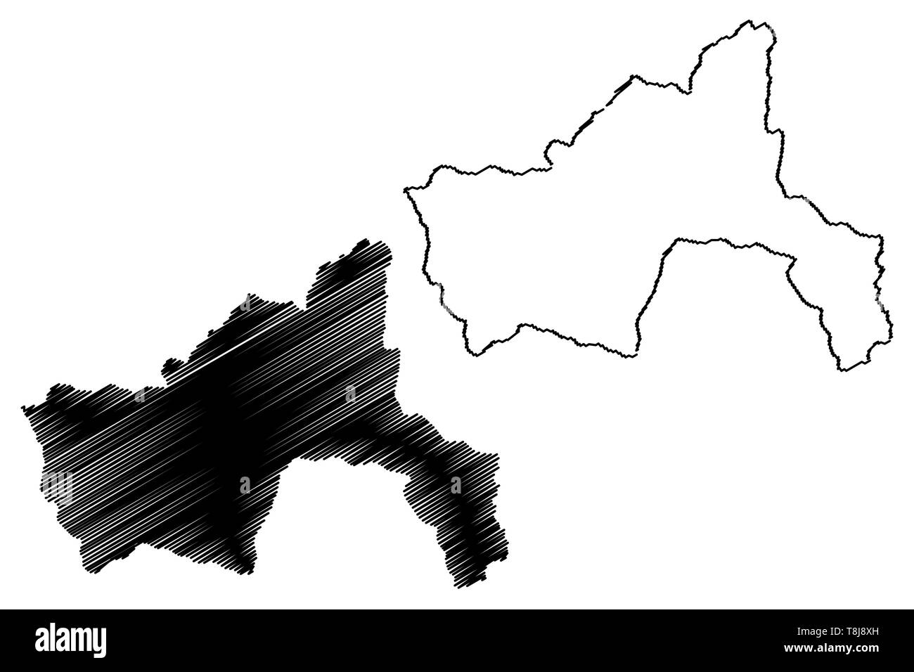 La province de Parwan (République islamique d'Afghanistan, les provinces de l'Afghanistan) map vector illustration gribouillage, croquis Parvan site Illustration de Vecteur