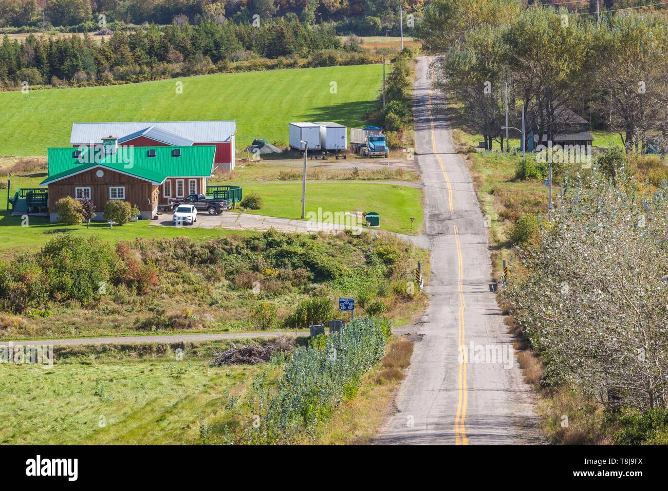 Le Canada, la Nouvelle-Écosse, la Margaree Harbour, route de village Banque D'Images