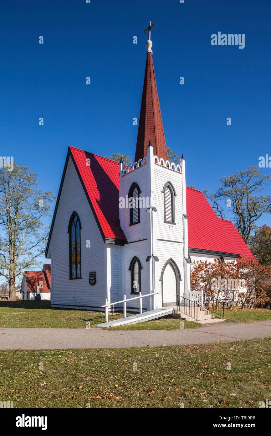 Canada, Nouveau-Brunswick, Saint John River Valley, Gagetown, Saint Jean l'Église anglicane, b. 1880 Banque D'Images