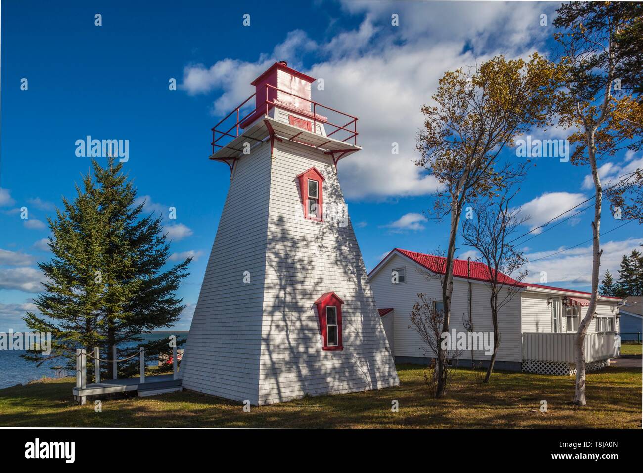 Canada, Nouveau-Brunswick, Détroit de Northumberland, Bouctouche, Dixon Point Lighthouse Banque D'Images