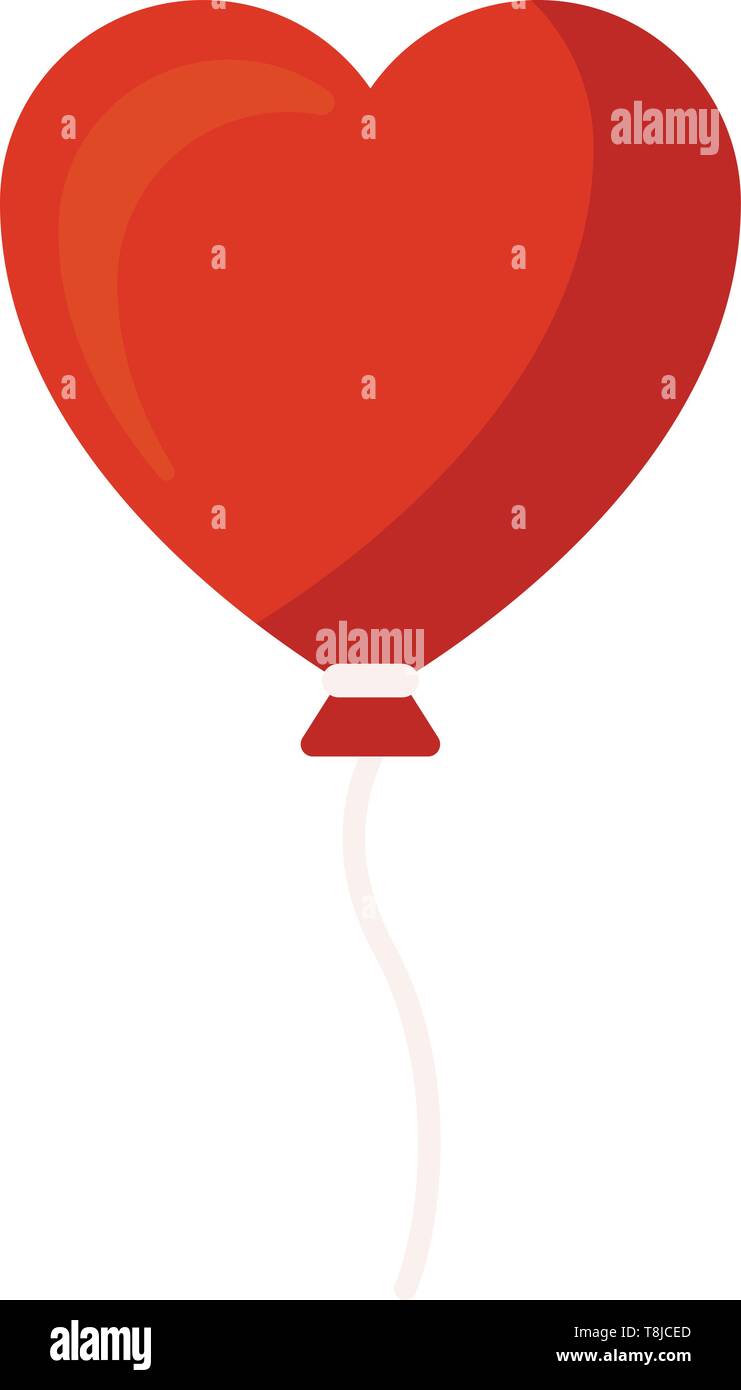 Un dessin en couleur d'un ballon rouge en forme de coeur, Scénario, dessin en couleur ou d'illustration. Illustration de Vecteur