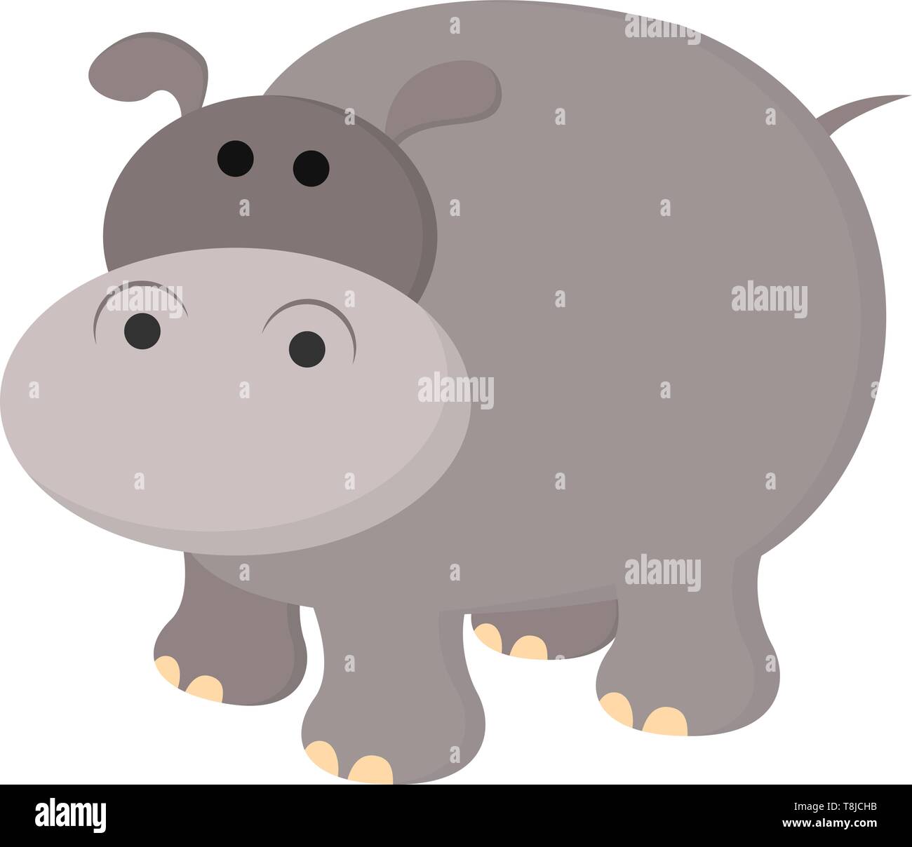 Une illustration d'un hippopotame., Scénario, dessin en couleur ou d'illustration. Illustration de Vecteur