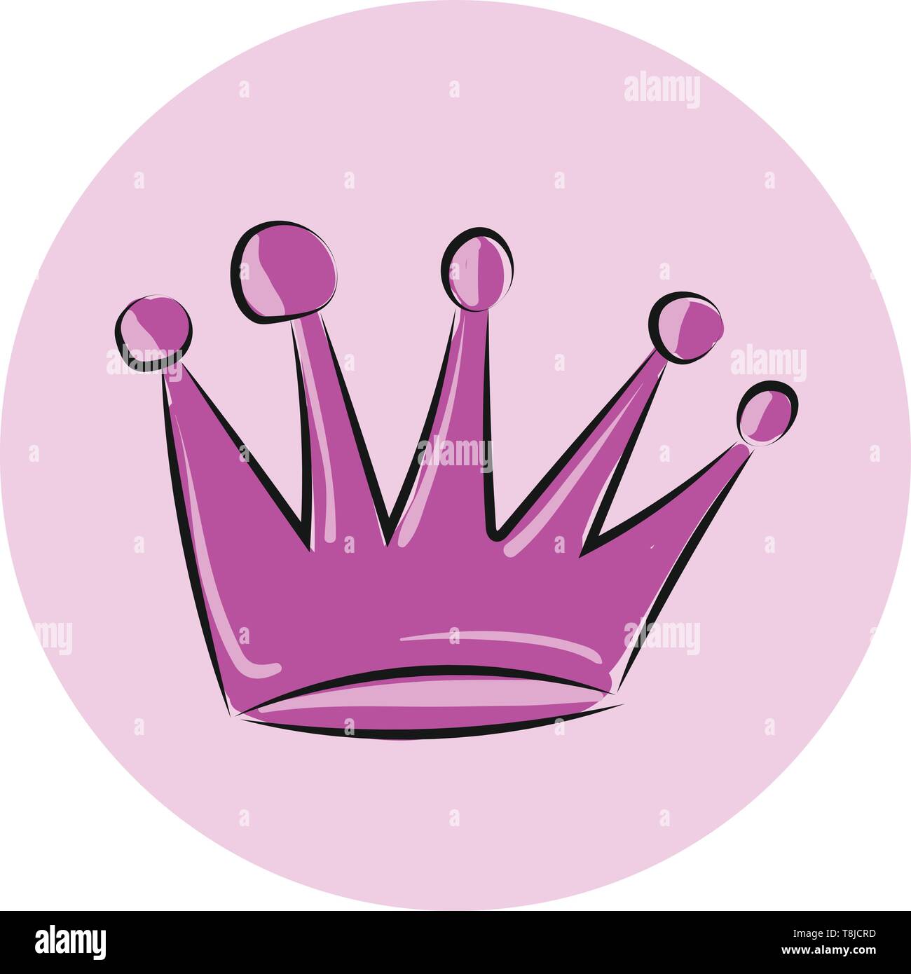 Une icône violette qui ressemble de la couronne royal et majestueux, vecteur, dessin en couleur ou d'illustration. Illustration de Vecteur