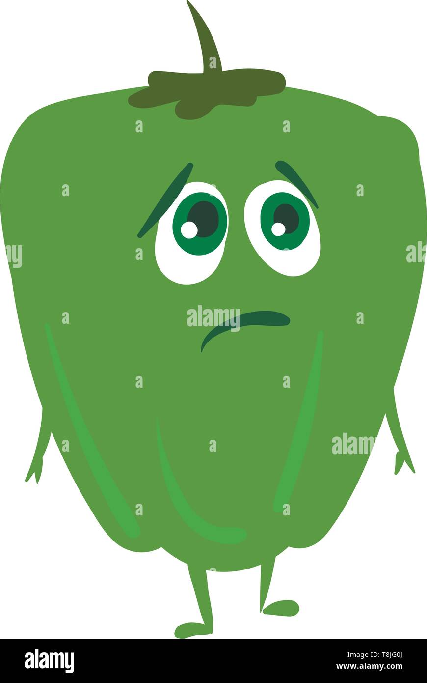 Une couleur verte avec un froncement de poivre sur le visage, Scénario, dessin en couleur ou d'illustration. Illustration de Vecteur