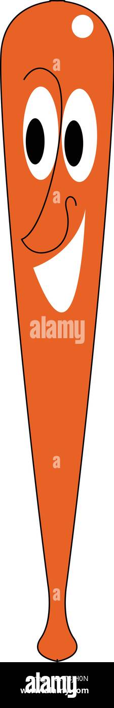 Un sourire brun batte de baseball, vecteur, dessin en couleur ou d'illustration. Illustration de Vecteur