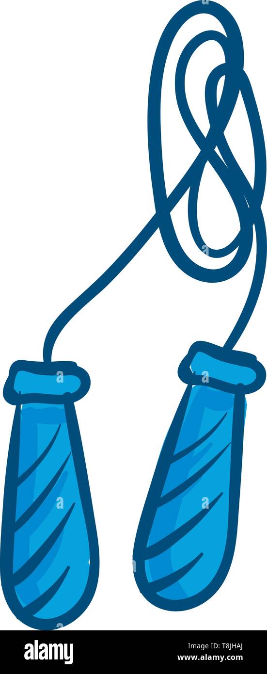 Corde à sauter jusqu'en bottes bleu, Scénario, dessin en couleur ou d'illustration. Illustration de Vecteur