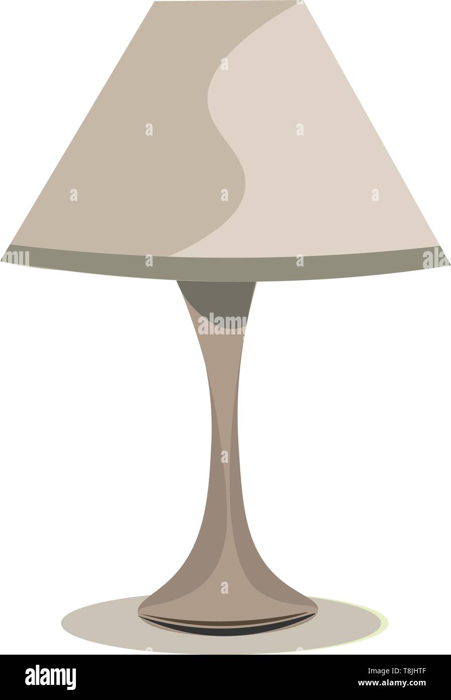 Une lampe de bureau gris qui a ombre sur un côté., Scénario, dessin en couleur ou d'illustration. Illustration de Vecteur