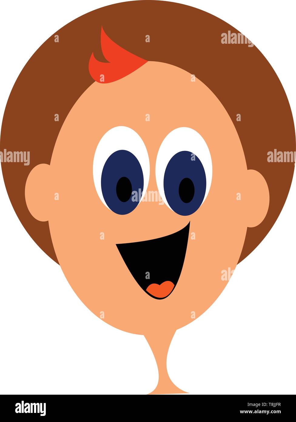 Un heureux gamin au cheveux orange portant un chapeau brun, Scénario, dessin en couleur ou d'illustration. Illustration de Vecteur