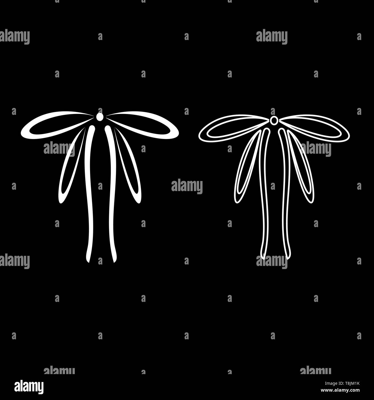 Rubans d'emballage avec Bow concept ornement ruban décoratif cadeau bow curl contour l'icône actuelle ensemble blanc vector illustration couleur simple style plat Illustration de Vecteur