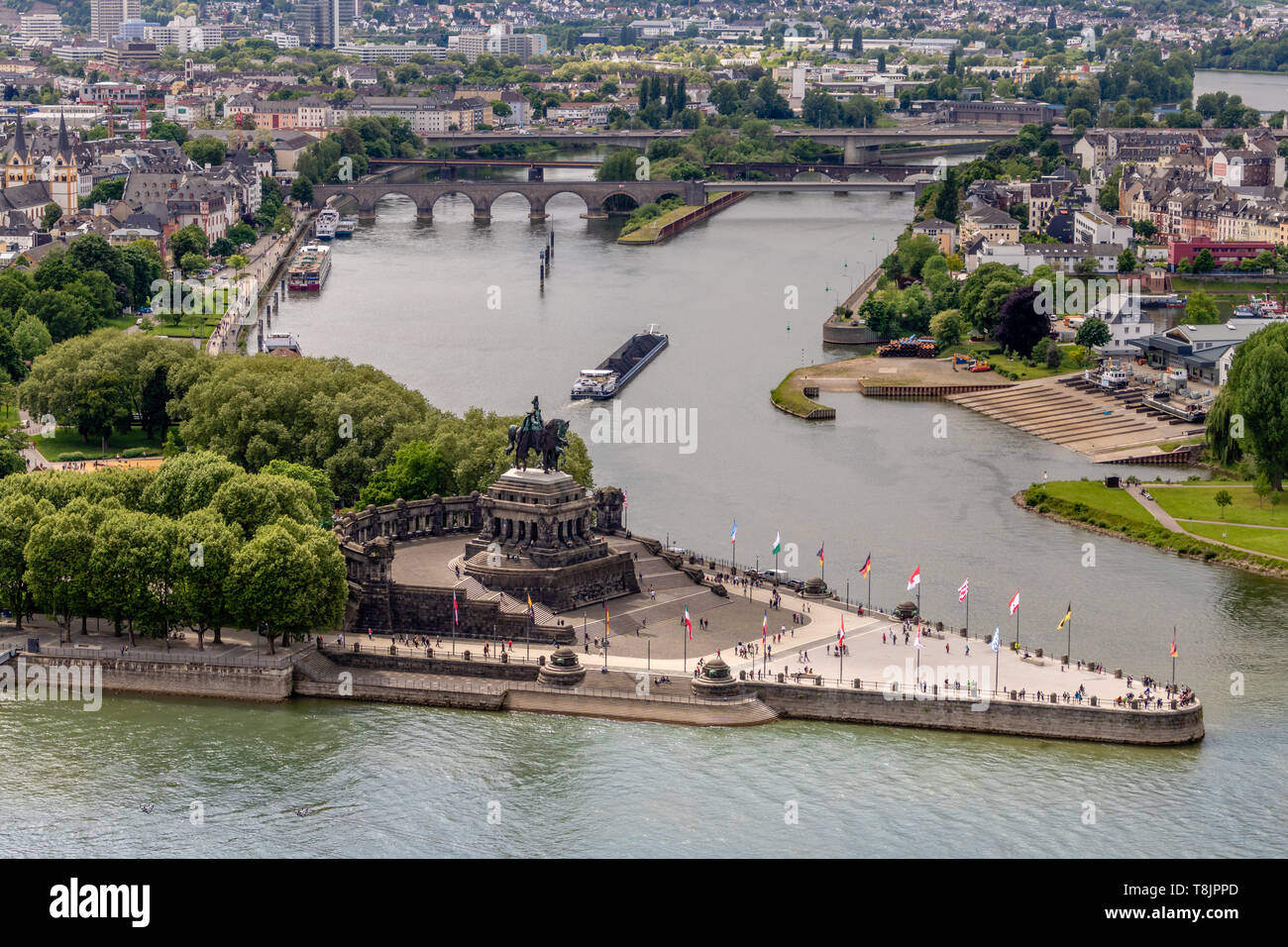 Deutsches Eck à Koblenz, Allemagne Banque D'Images