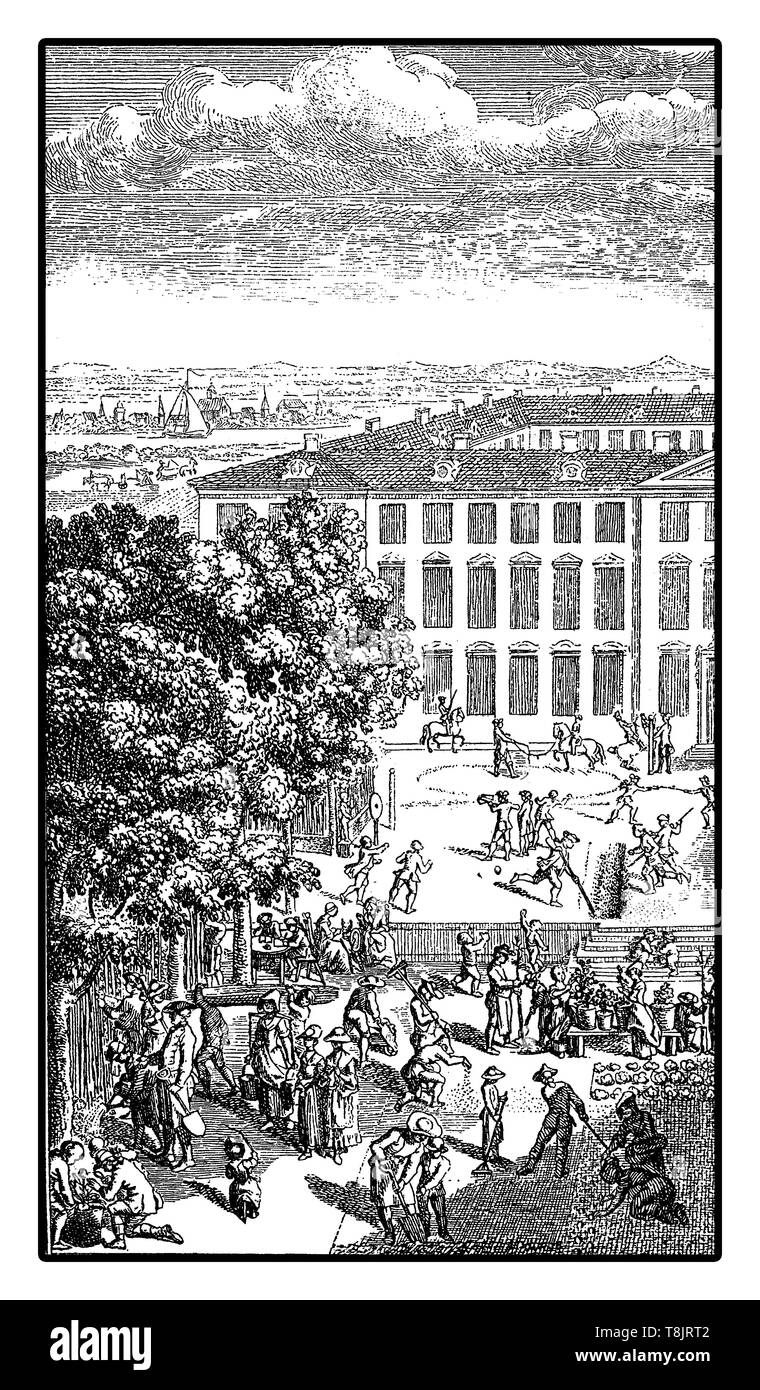 Gravure de Daniel Chodowiecki année 1771 Décrire l'amour pour la nature dans l'ère du Rococo Banque D'Images