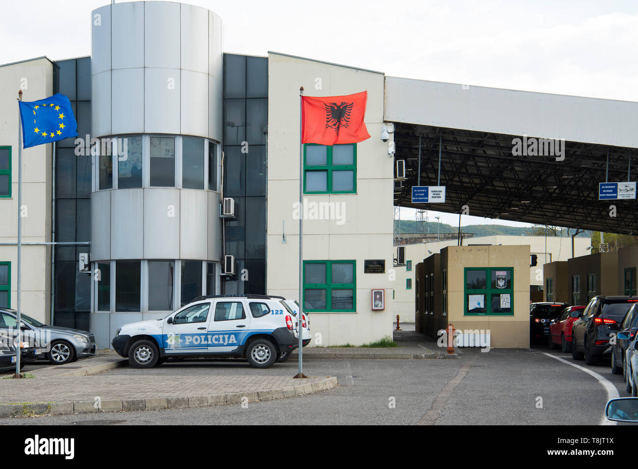 Montenegro, Ulcinj, Grenzübergang Sukobin - Muriqan Vama en Albanien Banque D'Images