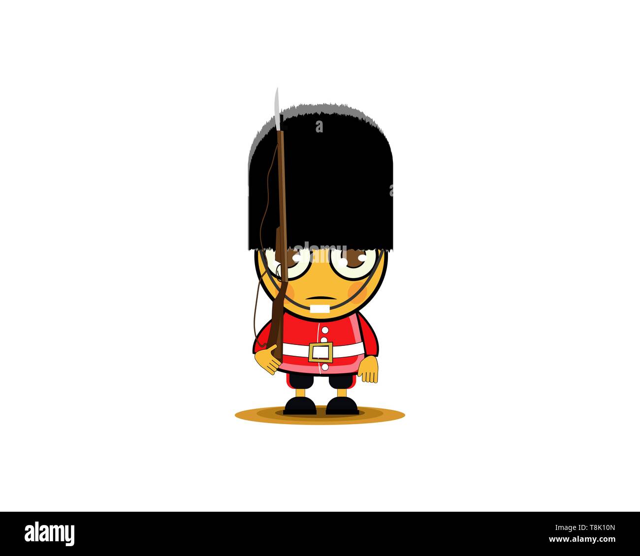 Cartoon British Royal soldat avec l'arme . Vector illustration. Illustration de Vecteur