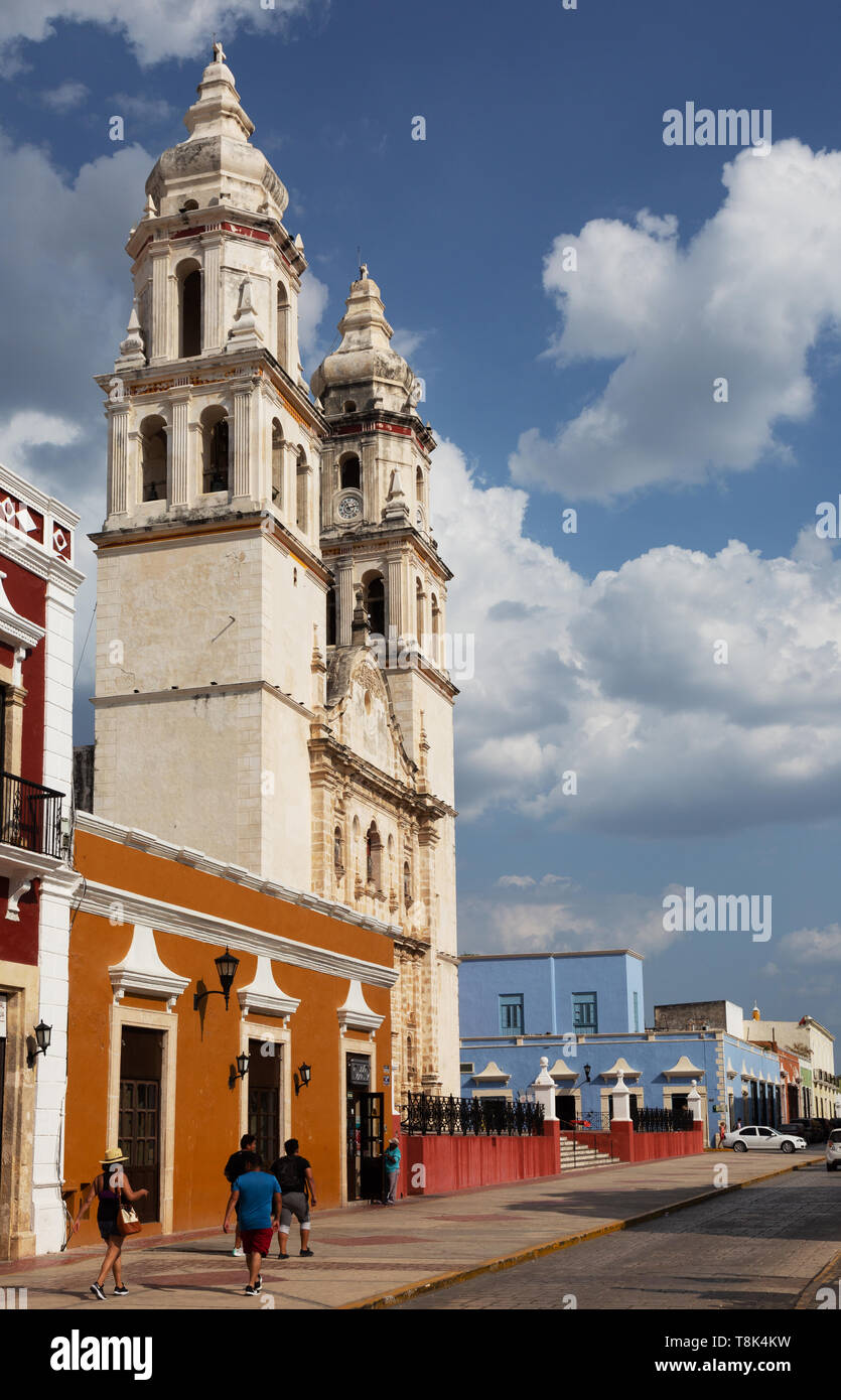 Campeche Mexique - Campeche vieille ville classée au patrimoine mondial de l'UNESCO, scène de rue scène de rue, Campeche, Yucatan, Mexique Amérique Latine Banque D'Images