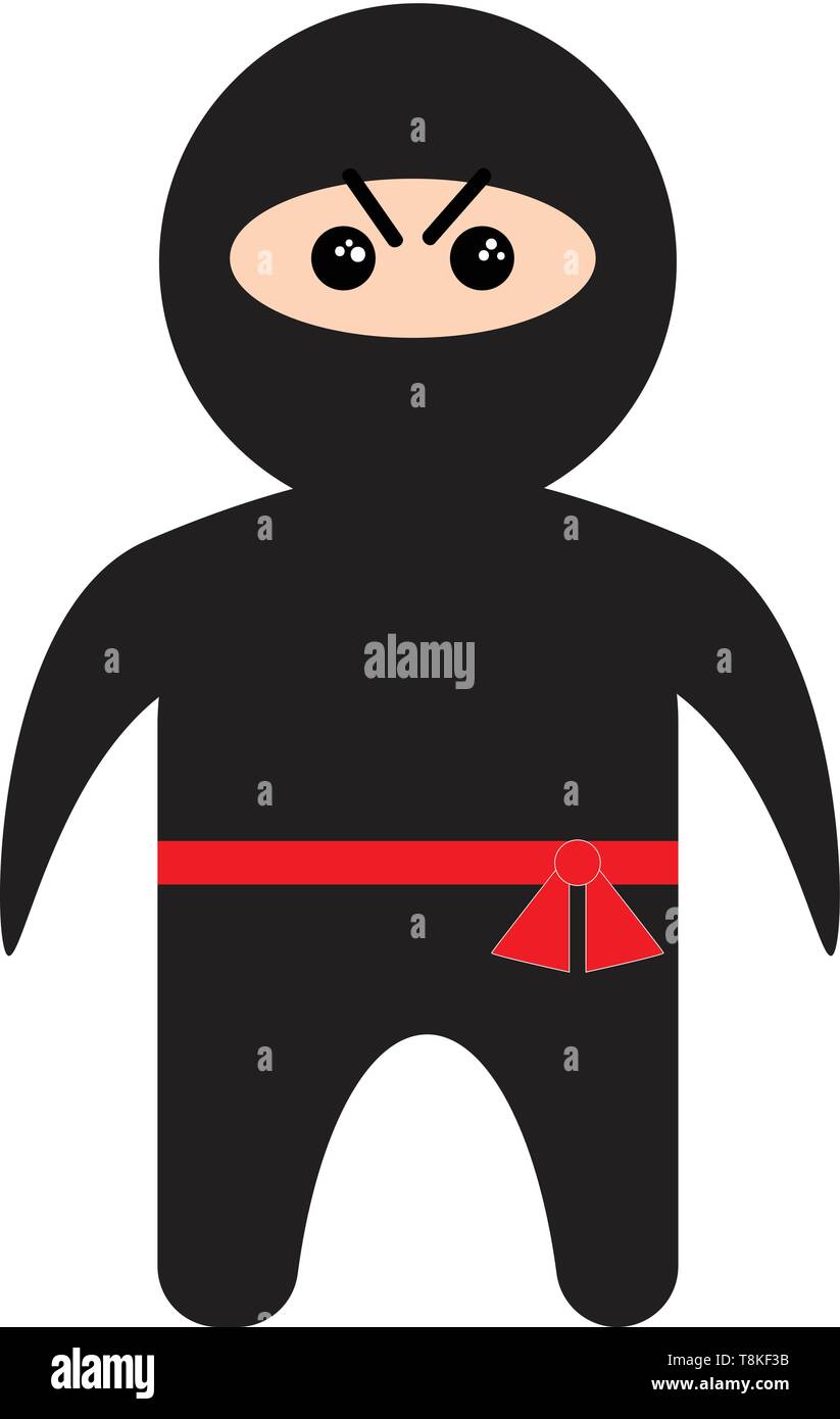 Ninja est un combattant japonais, en particulier pour former un mouvement furtif, camouflage, et combats., Scénario, dessin en couleur ou d'illustration. Illustration de Vecteur