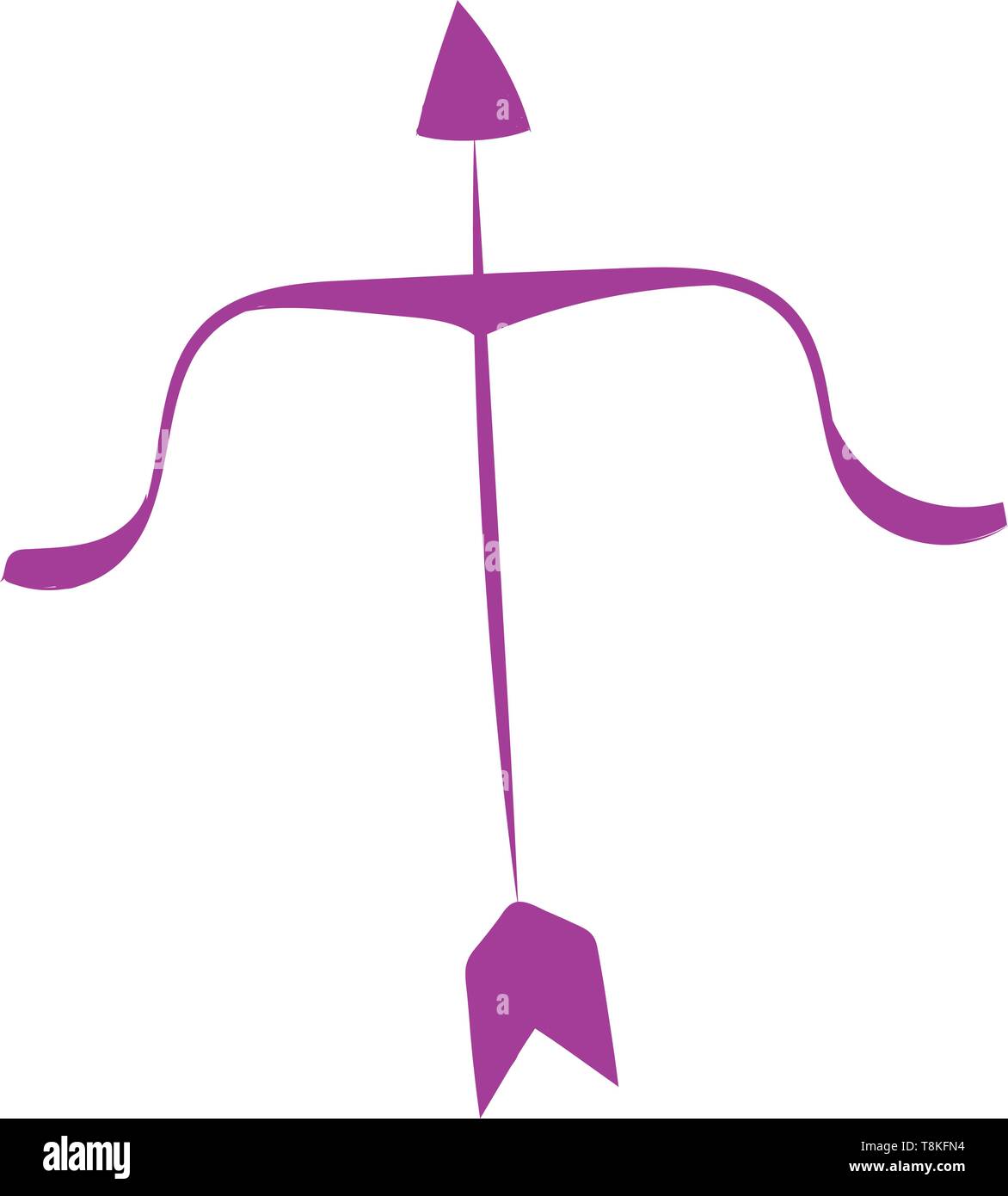 Arc Isométrique De Cupidon Avec Titre Étiré Et Flèche Avec Pointe De Flèche  En Forme De