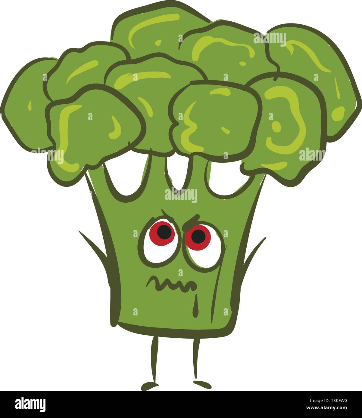 Le brocoli est un légume avec cluster dense de gros boutons de fleurs vert. Il y a plusieurs sortes de brocolis., Scénario, dessin en couleur ou d'illustration. Illustration de Vecteur