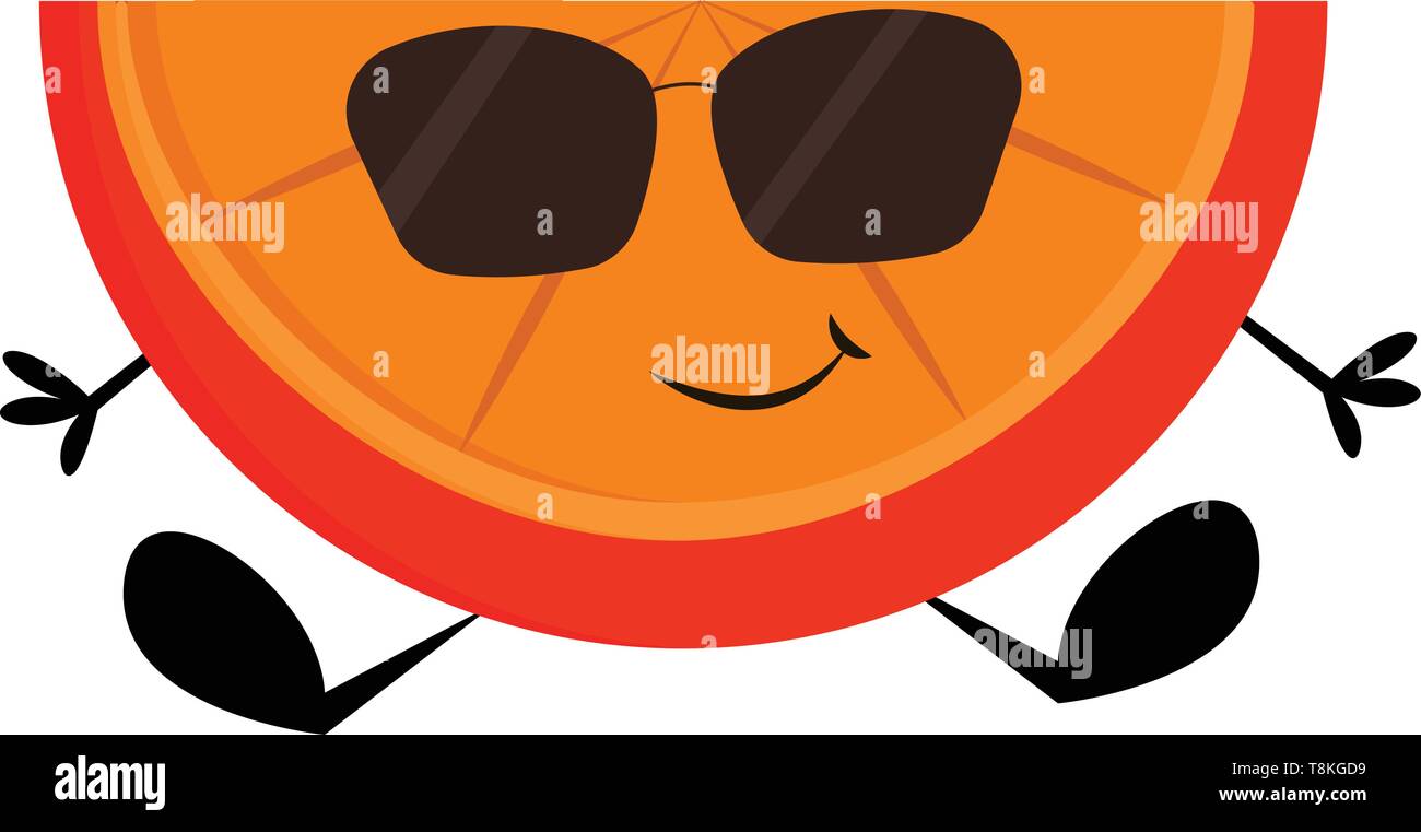 C'est une photo de pièce d'orange. Orange est un doux fruit rond, cultivé dans des régions. Avertir, Scénario, dessin en couleur ou d'illustration. Illustration de Vecteur