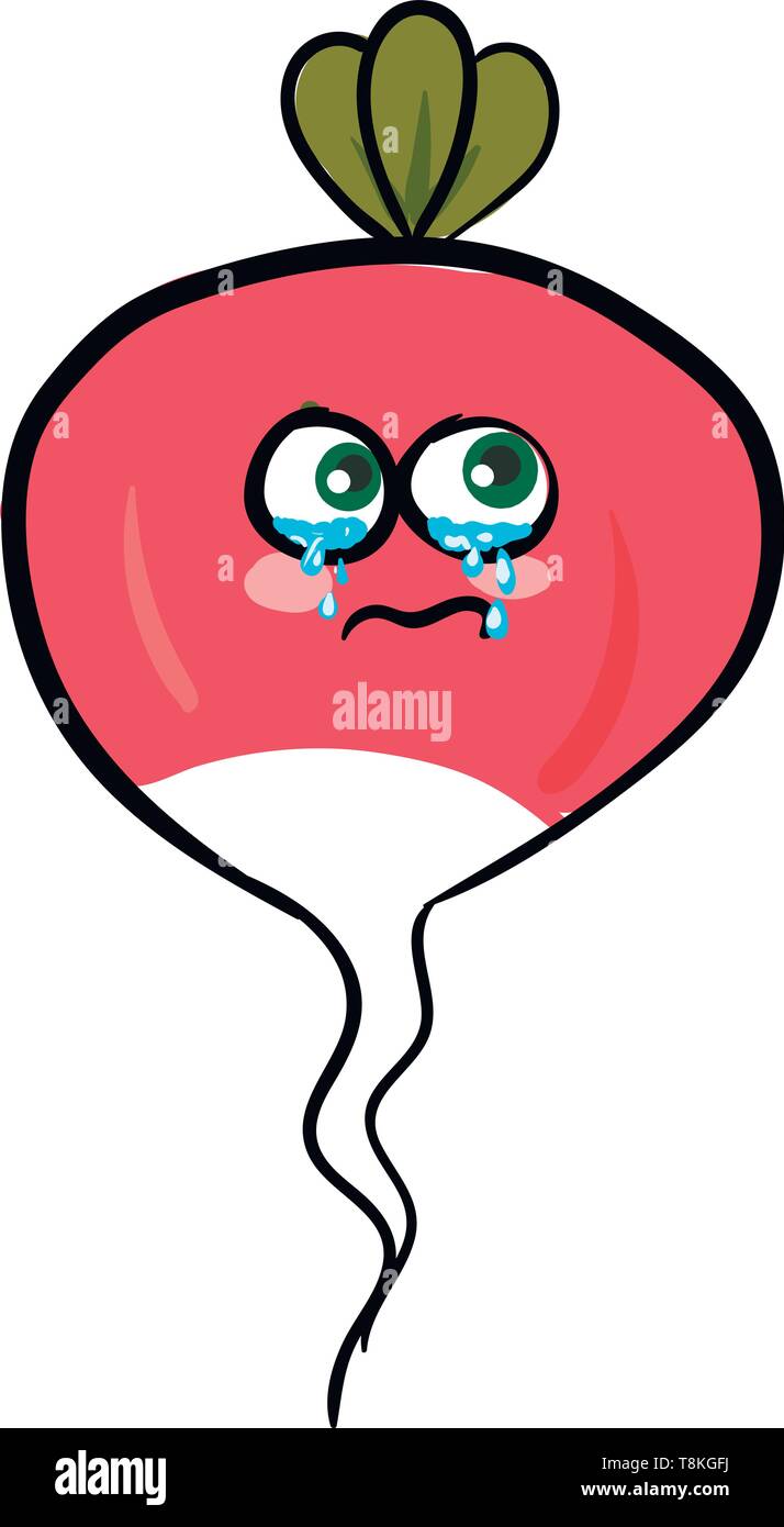 C'est un petit potager ayant racine comestible piquant., Scénario, dessin en couleur ou d'illustration. Illustration de Vecteur