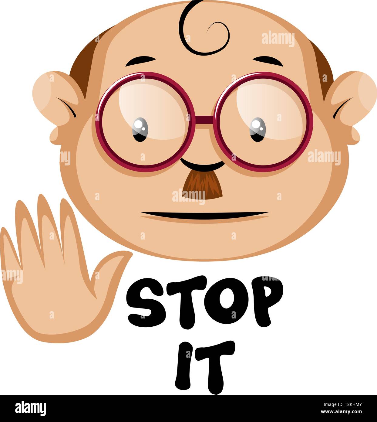 Les drôles de caractère avec stop il signe, illustration, vecteur sur fond blanc. Illustration de Vecteur