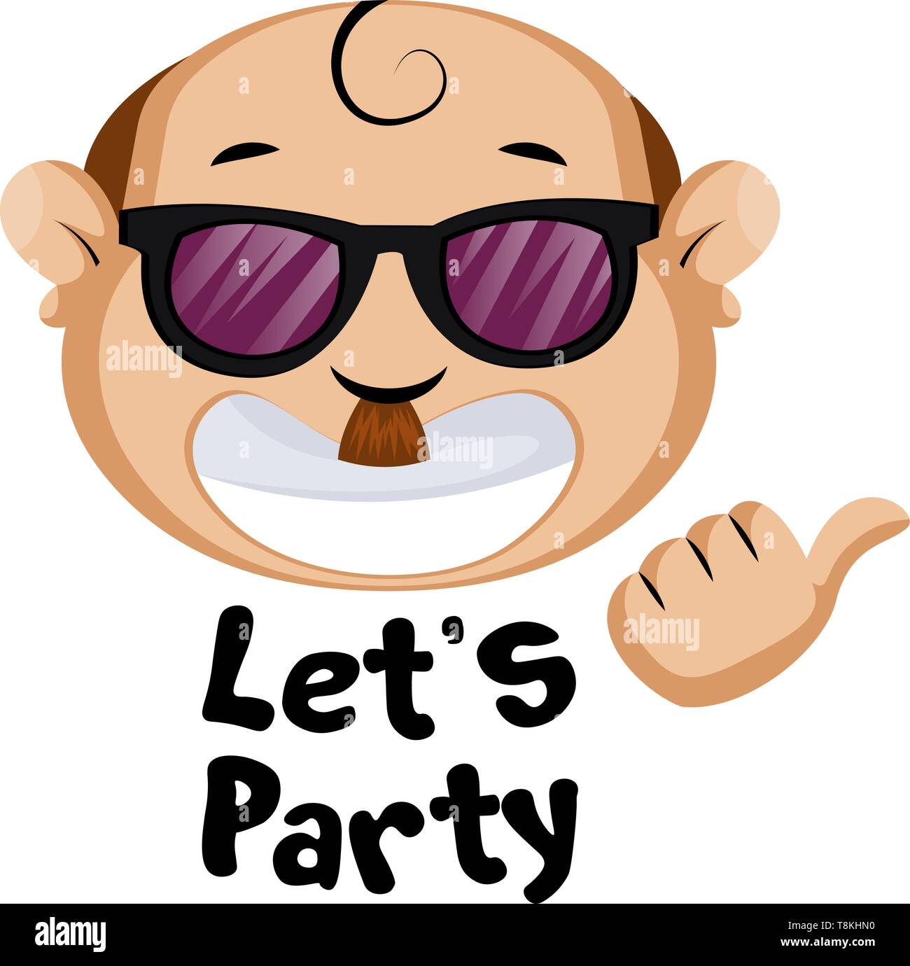 Les drôles d'emoji c'est parti signer, illustration, vecteur sur fond blanc. Illustration de Vecteur