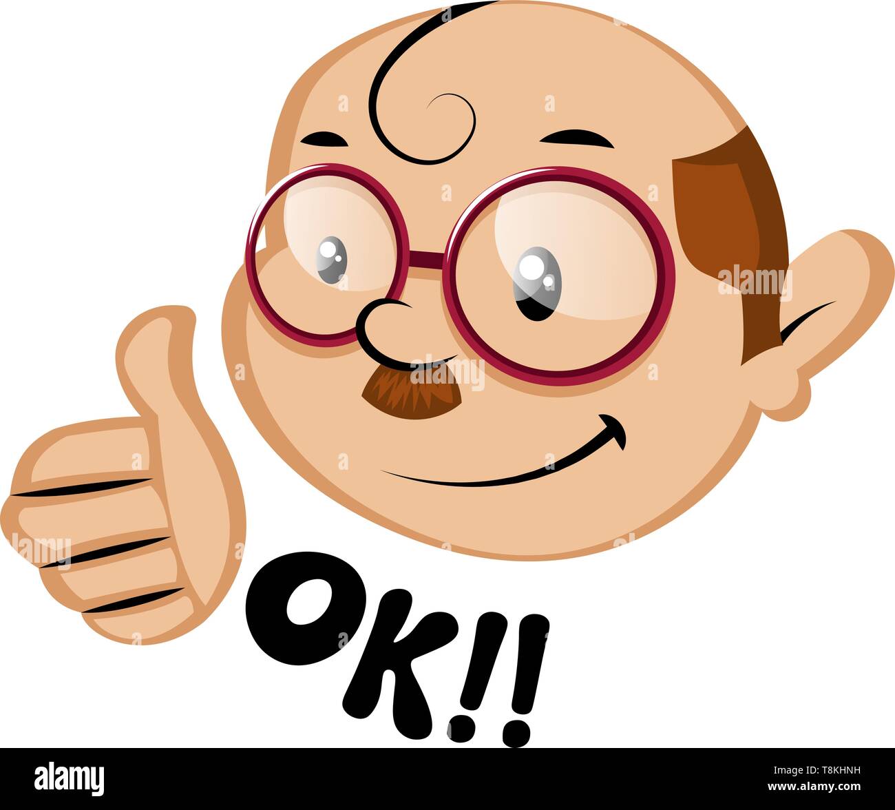 Les drôle avec un emoji ok ! ! Lettres, illustration, vecteur sur fond blanc. Illustration de Vecteur