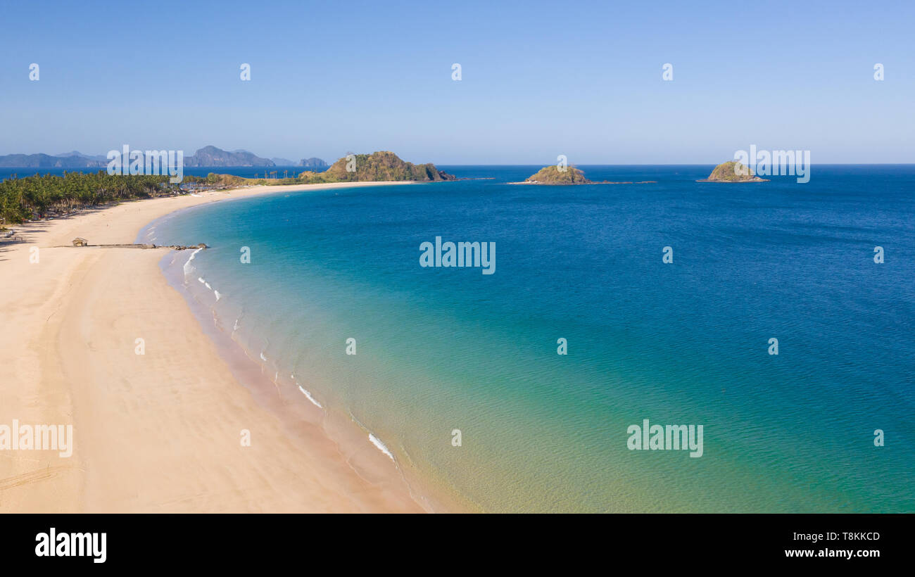 Plage de sable blanc tropicales îles tropicales.El Nido, Palawan Philippines, Banque D'Images