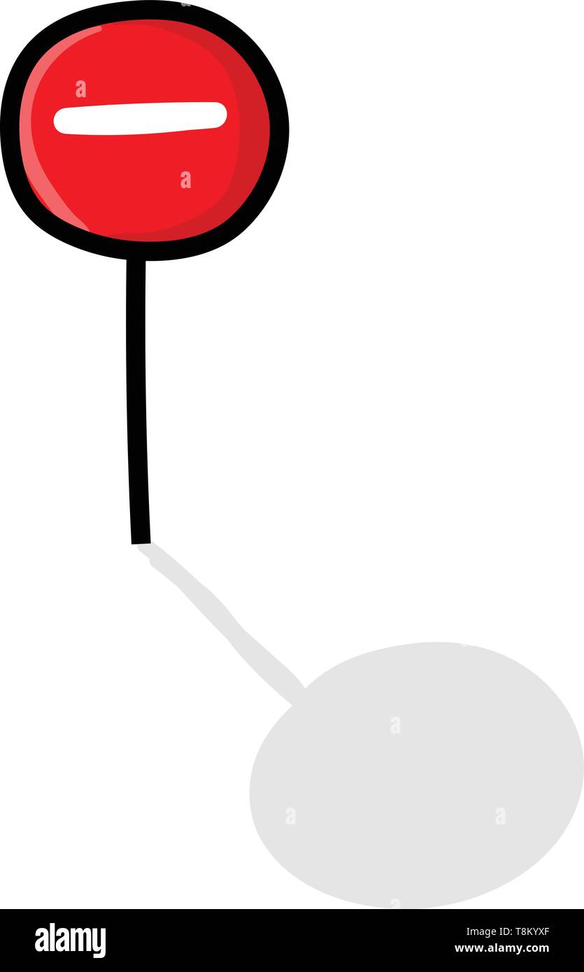 Signe de la circulation d'arrêt rouge, Scénario, dessin en couleur ou d'illustration. Illustration de Vecteur